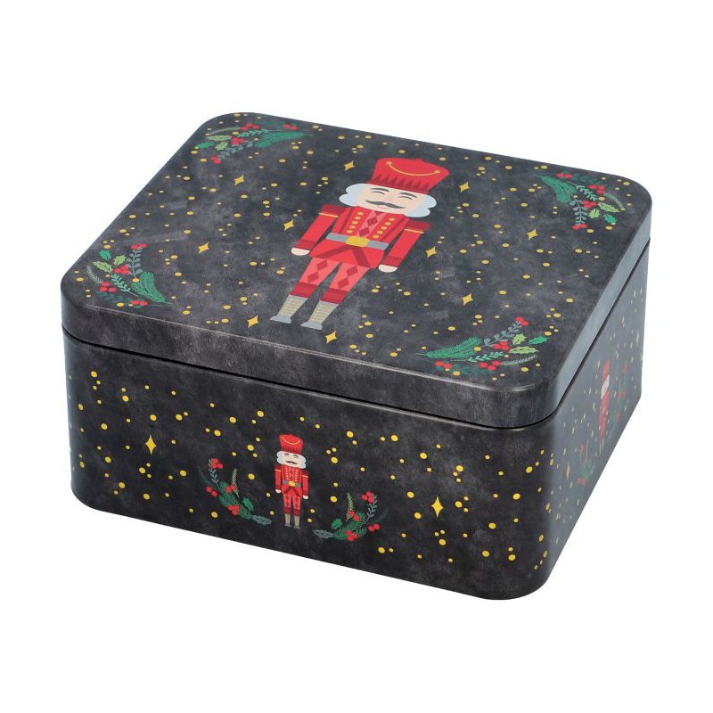 Boite à biscuits de Noël rectangulaire grande - Décor Casse-Noisette - 21 cm Boite à biscuits de Noël rectangulaire grande - Décor Casse-Noisette - 21 cm