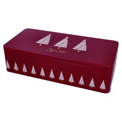 Boite à biscuits de Noël rectangulaire maxi - Décor Joyeux Noël - 40 cm