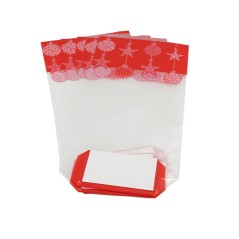 5 Sachets décor Noël pour biscuits et sablés - 12 X 27,5 cm